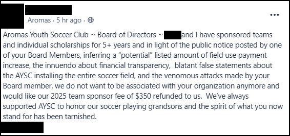 local posting about their love for a board